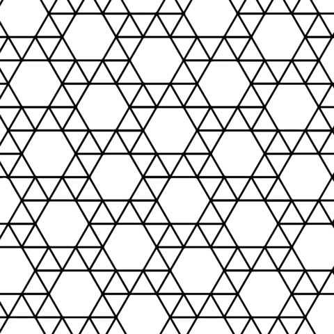 Tessellation With Triangle And Hexagon Coloring Page